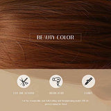 HAIRCUBE 20 Inch Nature Straight Ombre Wigs with smooth synthetic hair blending dark brown roots into warm brown lengths