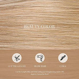HAIRCUBE 20 Inch Nature Straight Ombre Wigs with light brown straight synthetic fibers and icons for cutting, blow-drying and curling