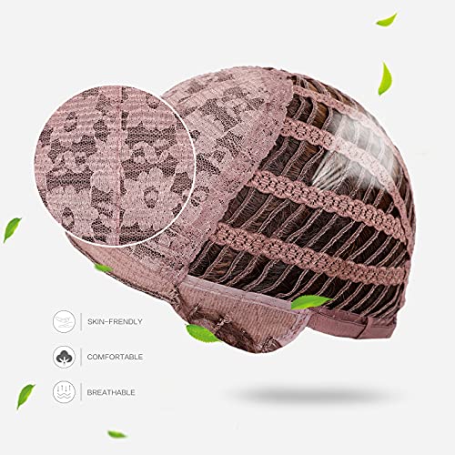 HAIRCUBE 20 Inch Nature Straight Ombre Wigs with a pink lace cap, adjustable straps, and breathable mesh panels