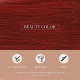 HAIRCUBE 20 Inch Nature Straight Ombre Wigs shown as reddish-brown synthetic hair with a smooth, straight texture