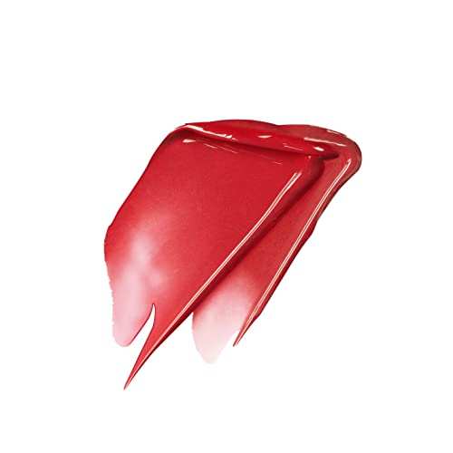 L'Oréal Paris Matte Liquid Lipstick shown as glossy red liquid swatches with tapered pointed edges