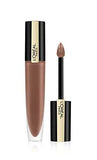 L'Oréal Paris Matte Liquid Lipstick in muted rosy brown with a glossy tube, gold accents and doe-foot applicator
