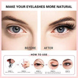 Magnetic Eyelashes Kit showing a before-and-after eye with fuller black lashes and illustrated application steps