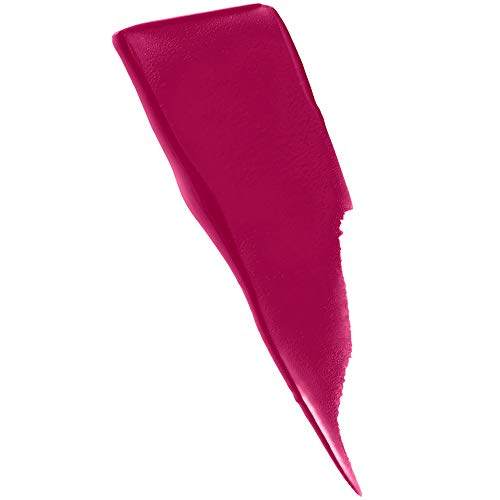 Maybelline Superstay Matte Ink liquid lipstick swatch in vivid deep berry pink with a smooth, matte finish