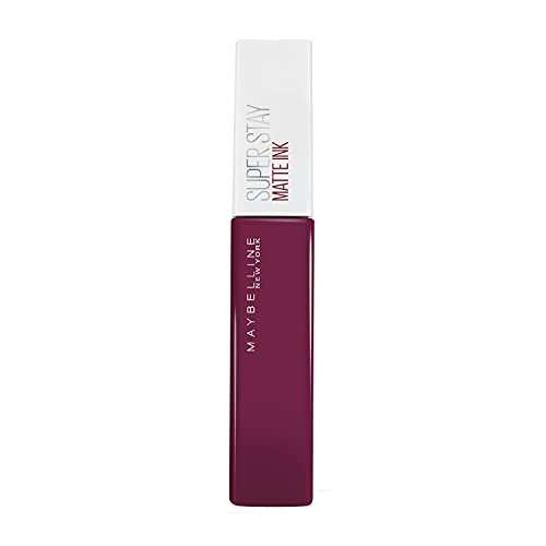 Maybelline Superstay Matte Ink liquid lipstick in a deep berry-plum rectangular tube with a white cap