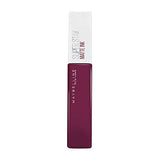 Maybelline Superstay Matte Ink liquid lipstick in a deep berry-plum rectangular tube with a white cap