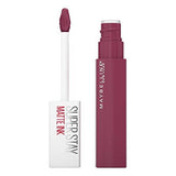 Maybelline Superstay Matte Ink liquid lipstick with a berry-plum tube and matching doe-foot applicator