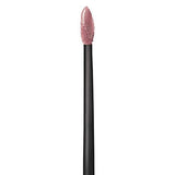 Maybelline Superstay Matte Ink liquid lipstick applicator with a black handle and nude pink product-coated precision tip