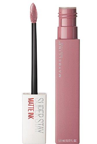 Maybelline Superstay Matte Ink liquid lipstick in muted dusty rose nude, shown with its matching doe-foot applicator