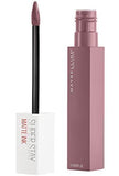 Maybelline Superstay Matte Ink liquid lipstick in dusty rose nude, with a matching square tube and doe-foot applicator