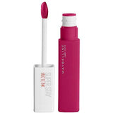 Maybelline Superstay Matte Ink liquid lipstick with a vivid magenta tube, white cap and matching doe-foot applicator