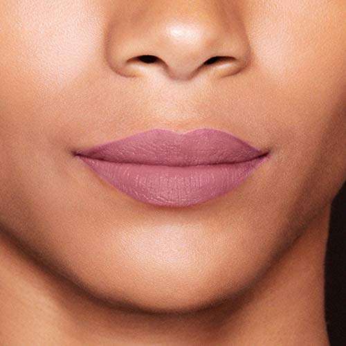 Maybelline Superstay Matte Ink liquid lipstick shown as a smooth mauve-pink matte finish on lips