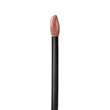 Maybelline Superstay Matte Ink lipstick applicator with a black stem and nude pink liquid lipstick on its fuzzy tip