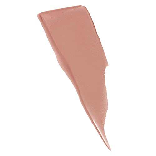 Maybelline Superstay Matte Ink nude lipstick swatch in a warm dusty rose-beige shade with a smooth matte finish