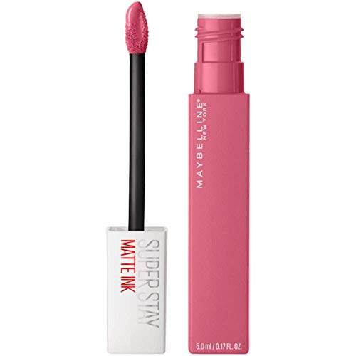 Maybelline Superstay Matte Ink liquid lipstick with a pink tube, white cap and matching pink doe-foot applicator