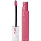 Maybelline Superstay Matte Ink liquid lipstick with a pink tube, white cap and matching pink doe-foot applicator