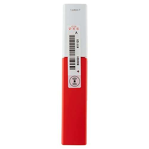 Maybelline Superstay Matte Ink lipstick in a vivid red rectangular tube with a white barcode label and black markings.