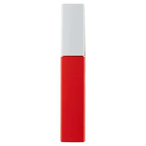 Maybelline Superstay Matte Ink liquid lipstick in a vivid red rectangular tube with a tall white cap.