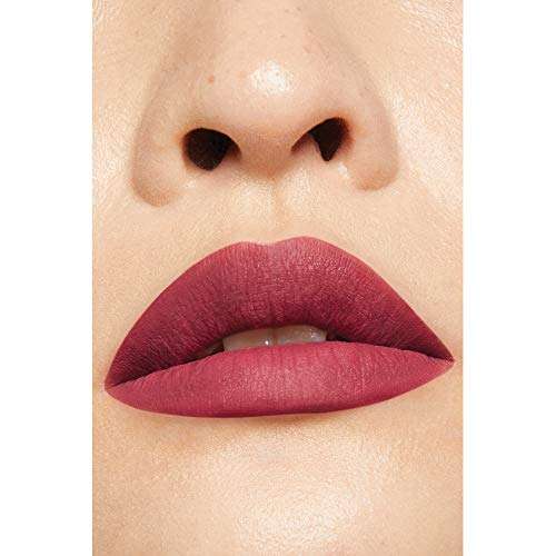 Maybelline Superstay Matte Ink lipstick shown as a rich rose-mauve matte shade on lips, with a smooth finish.