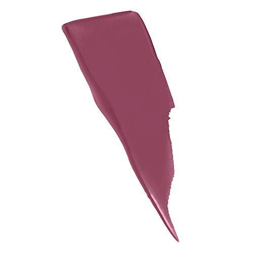 Maybelline Superstay Matte Ink liquid lipstick swatch in muted rose mauve with a smooth, opaque matte finish