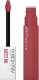 Maybelline Superstay Matte Ink liquid lipstick in muted rose nude, with a matching doe-foot applicator and black handle