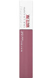 Maybelline Superstay Matte Ink liquid lipstick in muted rose nude, with a white cap and rectangular tube
