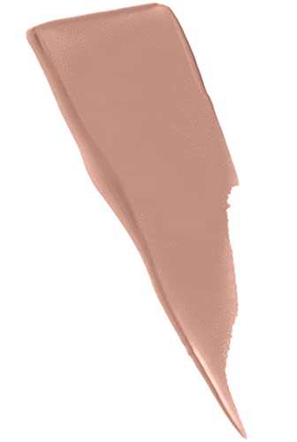 Maybelline Superstay Matte Ink liquid lipstick swatch in a smooth, warm nude pink shade with a matte finish