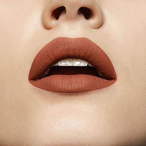Maybelline Superstay Matte Ink liquid lipstick in warm terracotta nude, shown as a smooth matte lip color