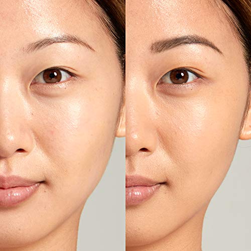 NYX Born to Glow Foundation shown in a before-and-after complexion comparison, with a smoother, radiant finish