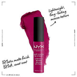 NYX Soft Matte Lip Cream in vivid berry pink with a creamy matte finish and slim tube with black cap