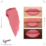 NYX Soft Matte Lip Cream in Cyprus, dusty rose pink swatch with a creamy matte look shown on three skin tones