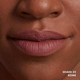 NYX Soft Matte Lip Cream in muted dusty rose shade 32 Rome, shown as a smooth matte lip color on lips