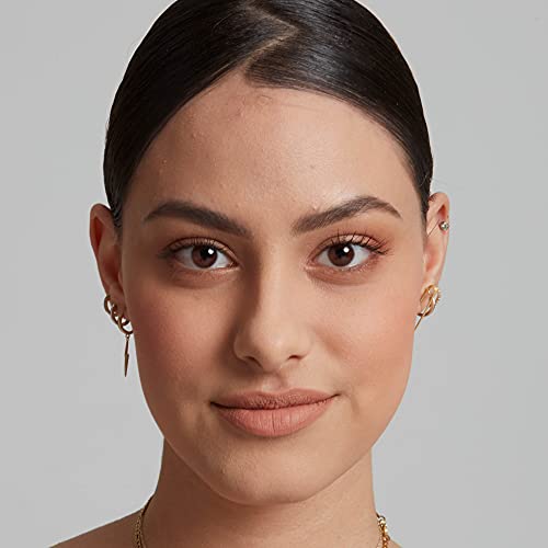 NYX Soft Matte Lip Cream in a muted nude pink shade, shown as a soft matte finish on the model's lips