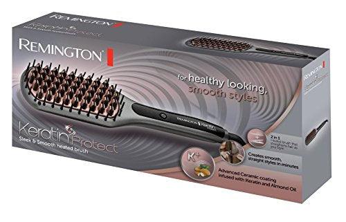 Remington Keratin Protect Hot Hair Brush with keratin and almond oil in packaging