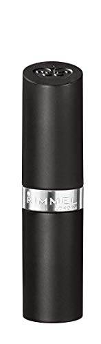 Rimmel London Lasting Finish Lipstick in a sleek black cylindrical tube with a silver Rimmel band