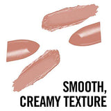 Rimmel London Lasting Finish Lipstick in dusty rose with a smooth, creamy texture and glossy swatches