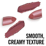 Rimmel London Lasting Finish Lipstick in muted mauve rose with a creamy texture and smooth lipstick swatches