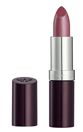 Rimmel London Lasting Finish Lipstick with a muted mauve shimmer bullet and glossy deep plum casing