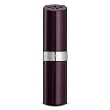 Rimmel London Lasting Finish Lipstick in a deep plum tube with a silver Rimmel band and embossed cap