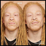 Total Control Foundation shown in a before-and-after comparison, with light porcelain coverage on a model's face