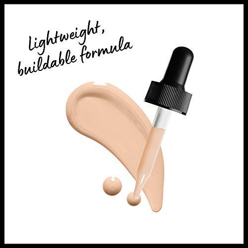 Total Control Foundation in a light beige liquid shade, shown as a creamy swatch with a black dropper applicator