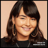 Total Control Foundation in Medium Olive shown as a warm, natural-looking complexion with buildable coverage