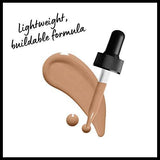 Total Control Foundation in a warm medium tan shade, shown as a smooth creamy swatch with a black dropper applicator
