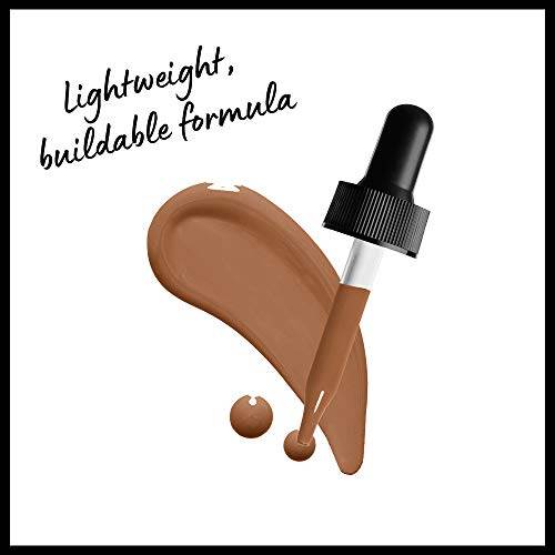 Total Control Foundation in warm medium-brown liquid, shown with a dropper and a lightweight, buildable formula